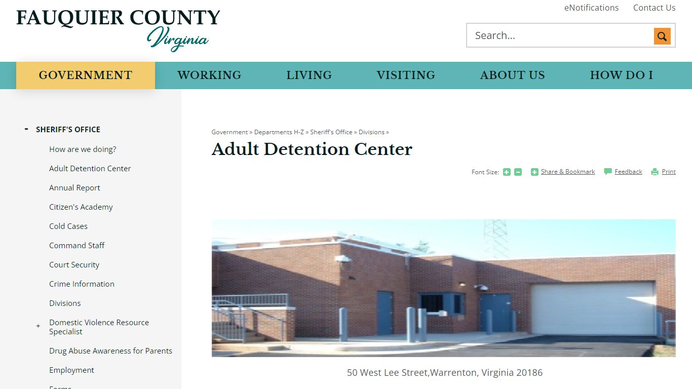 Adult Detention Center | Fauquier County, VA