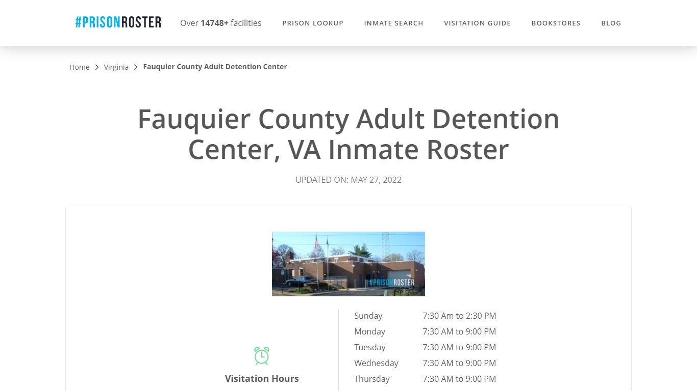 Fauquier County Adult Detention Center, VA Inmate Roster